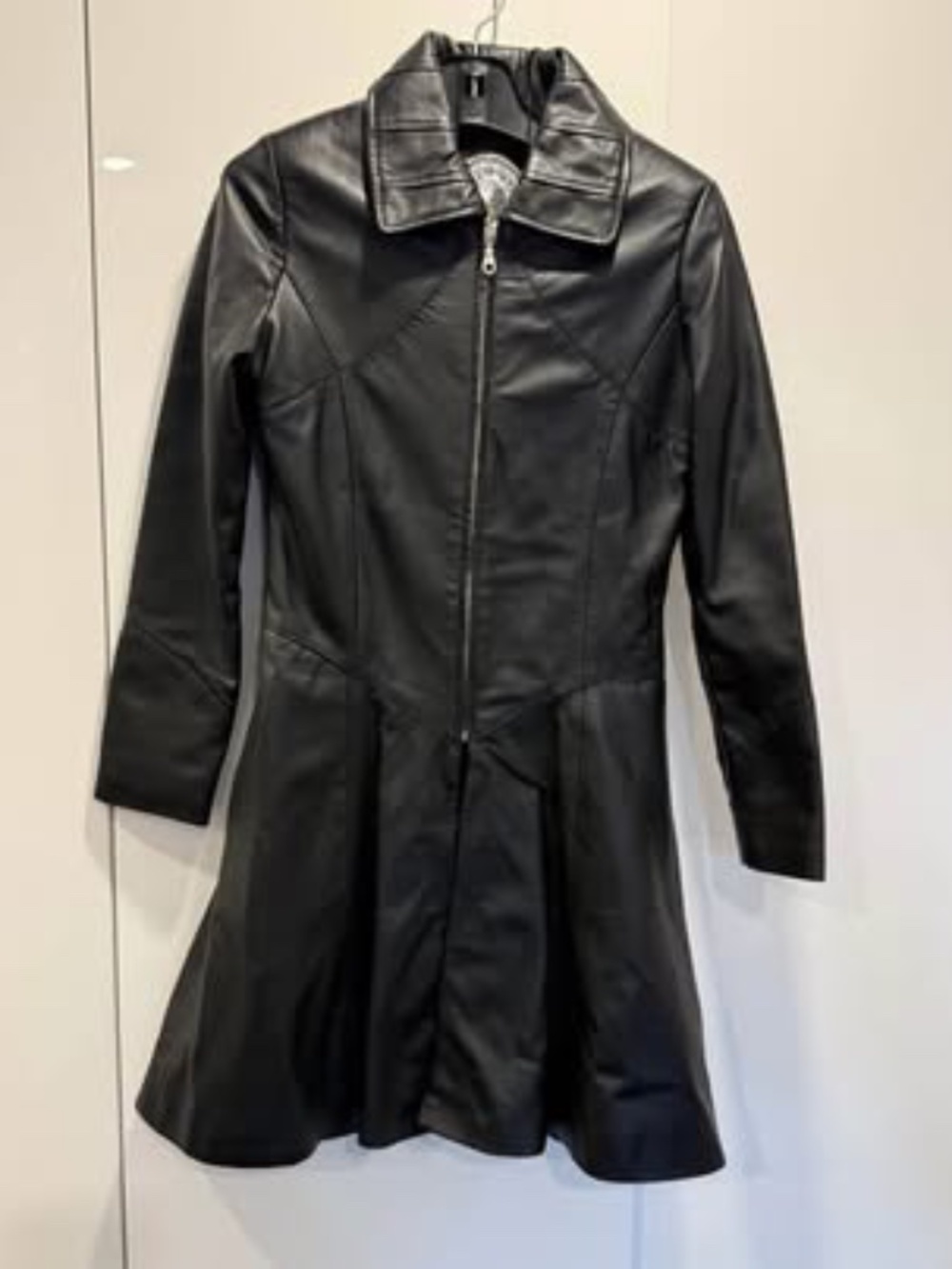NEW ROCK Original Leather Trench Coat Vintage - size 10 UK